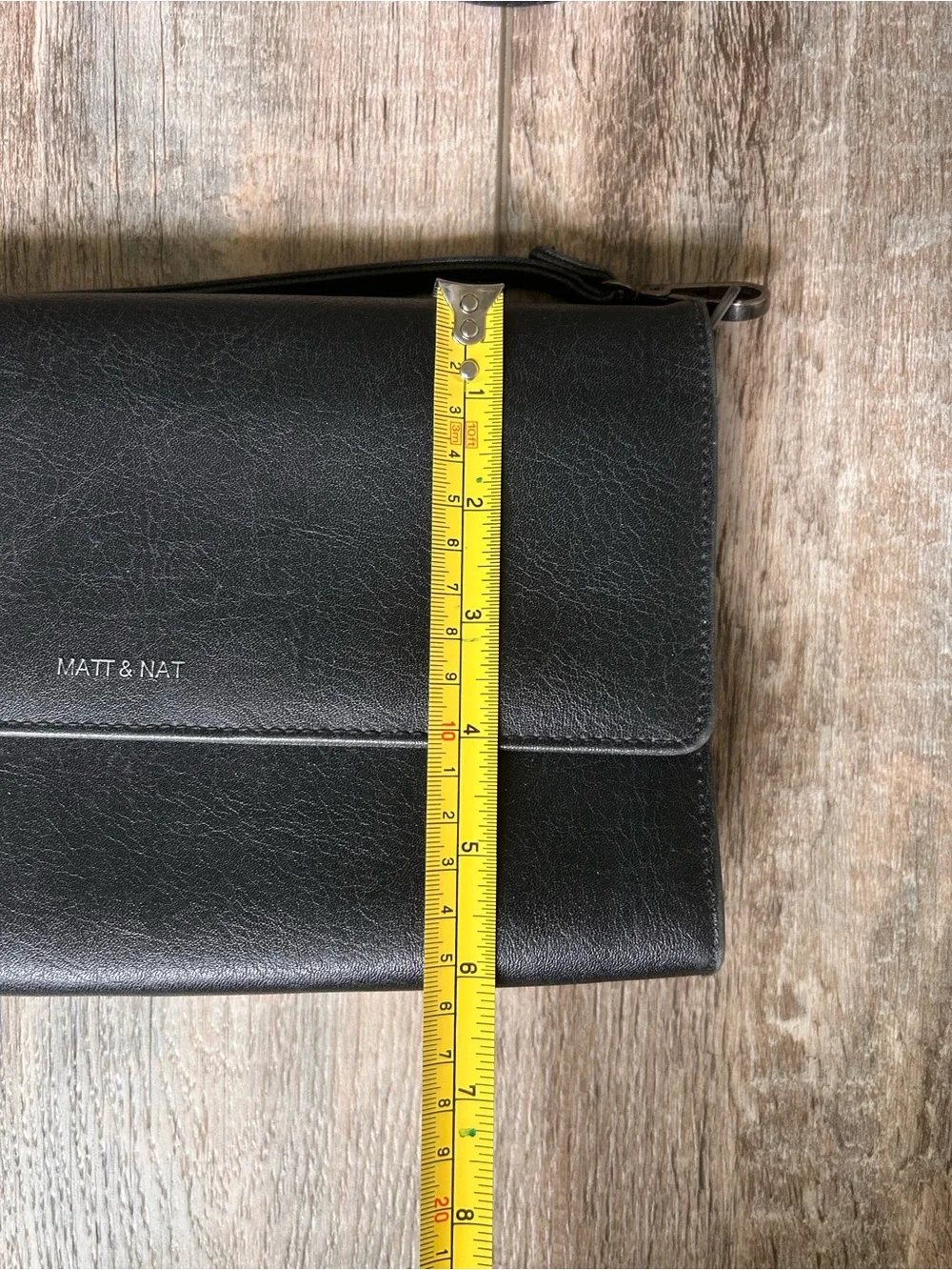 Matt & Nat Black Vegan Leather Flap Crossbody Bag